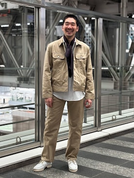 「A.P.C.（アーペーセー）のアイテム」を使った、もくめさん（メンズ・177cm）の夏コーディネート