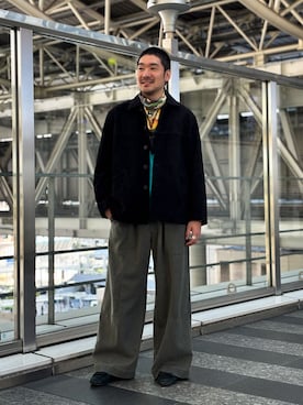 「EDIFICE（エディフィス）のアイテム」を使った、もくめさん（メンズ・177cm）の秋コーディネート