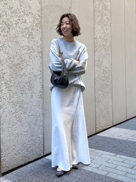 「LE TALON（ルタロン）のSanrio characters×LE TALON ポインテッドサシメッシュフラット（その他シューズ、グレー系）」を使った、kuraさん（レディース・164cm）の冬コーディネート