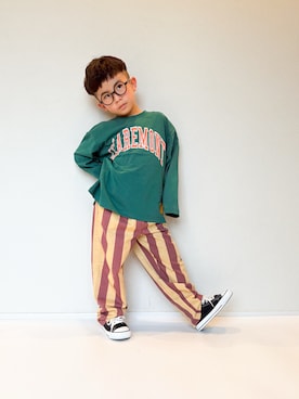 「アイテム（Tシャツ/カットソー）」を使った、ouououchanさん（キッズ・110cm）の冬コーディネート