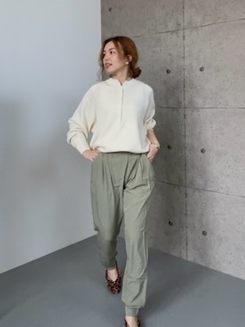 「aquagarage（アクアガレージ）の水陸両用冷感パンツ（その他パンツ、グリーン系）」を使った、saayaさん（レディース・162cm）の春コーディネート