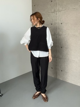 「aquagarage（アクアガレージ）の水陸両用冷感パンツ（その他パンツ、ブラック系）」を使った、saayaさん（レディース・162cm）の春コーディネート