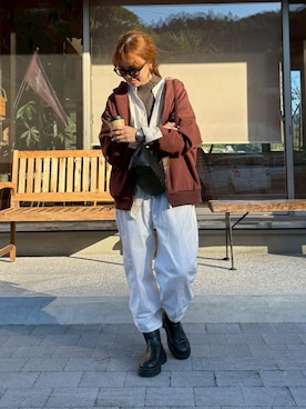 「アイテム（パーカー）」を使った、saayaさん（レディース・162cm・30代）の秋コーディネート