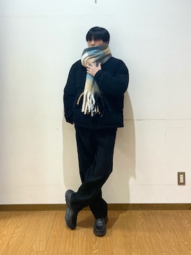 「SMELLY（スメリー）のアイテム」を使った、SHUTOさん（メンズ・170cm）の冬コーディネート