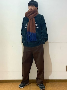 「アイテム（マフラー）」を使った、SHUTOさん（メンズ・170cm）の冬コーディネート