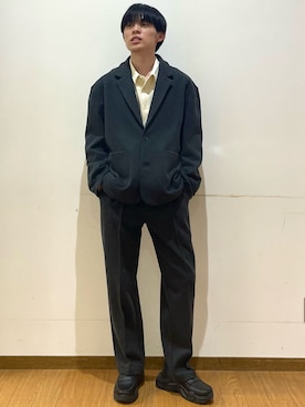 「アイテム（テーラードジャケット）」を使った、SHUTOさん（メンズ・170cm・20代）の冬コーディネート