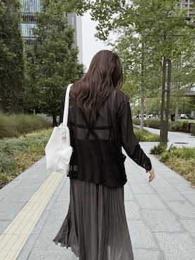 「Ameri（アメリ）のアイテム（スカート）」を使った、s a k i .さん（レディース・169cm）の秋コーディネート