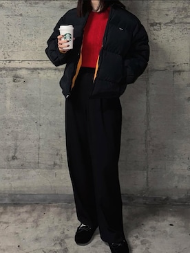 「アイテム（モカシン/デッキシューズ）」を使った、s a k i .さん（レディース・169cm）の秋コーディネート