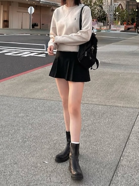 「アイテム（バックパック/リュック）」を使った、s a k i .さん（レディース・169cm）の秋コーディネート