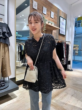 「LEPSIM（レプシィム）のベルトバックルクッションサンダル　638815（サンダル、ベージュ系）」を使った、Nozomiさん（レディース）の夏コーディネート