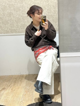 「アイテム（バンダナ/スカーフ）」を使った、Nozomiさん（レディース・160cm・30代）の秋コーディネート