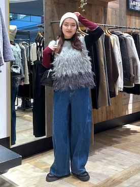 「アイテム（ベスト）」を使った、Nozomiさん（レディース・160cm・30代）の冬コーディネート