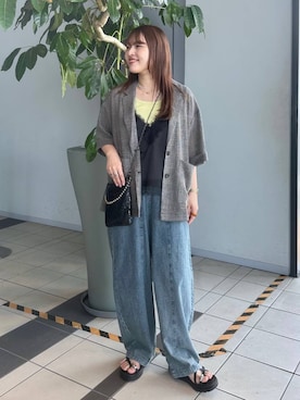 「LEPSIM（レプシィム）のメタルストラップサンダル　638841（サンダル、ブラック系）」を使った、Nozomiさん（レディース）の春コーディネート