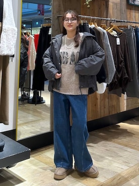 「アイテム（その他アウター、グレー系）」を使った、Nozomiさん（レディース・160cm）の秋コーディネート