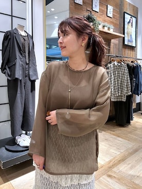 「LEPSIM（レプシィム）のスースーデニムストレートパンツ　637621（デニムパンツ、ブルー系）」を使った、Nozomiさん（レディース）の春コーディネート