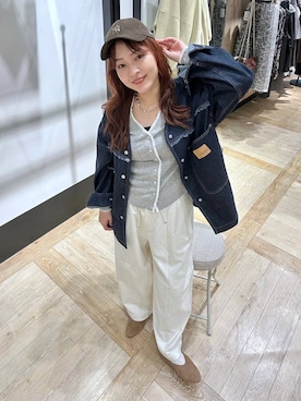 「LEPSIM（レプシィム）の【NEW ERA】コーデュロイCAP　1023762（キャップ、ブラウン系）」を使った、Nozomiさん（レディース）の秋コーディネート