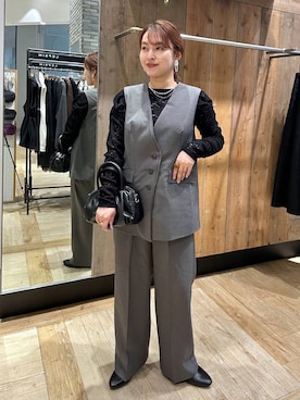 「LEPSIM（レプシィム）の《un STANDARD by LEPSIM》ワイドタックパンツ　1044791（その他パンツ、その他）」を使った、Nozomiさん（レディース）の秋コーディネート