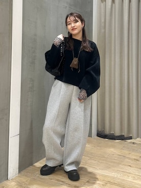 「アイテム（スウェットパンツ）」を使った、Nozomiさん（レディース・160cm・30代）の秋コーディネート