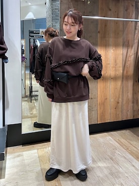 「LEPSIM（レプシィム）のソフトリラックススニーカーブーツ　1057063（ブーツ、ブラック系）」を使った、Nozomiさん（レディース）の秋コーディネート