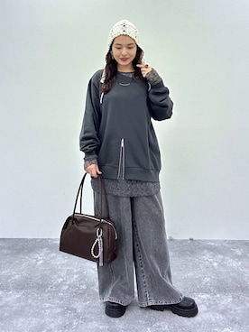 「アイテム（ネックレス）」を使った、Nozomiさん（レディース・160cm・30代）の冬コーディネート