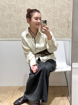 「LEPSIM（レプシィム）のアイテム（スカート）」を使った、Nozomiさん（レディース・160cm）の秋コーディネート