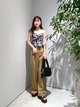 「GALLEST（ギャレスト）のアイテム（ハンドバッグ）」を使った、Renoさん（レディース・154cm）の夏コーディネート
