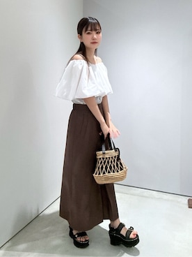 「GALLEST（ギャレスト）のアイテム（ハンドバッグ）」を使った、Renoさん（レディース・154cm）の春コーディネート