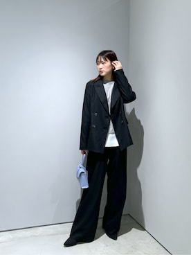 「GALLEST（ギャレスト）のアイテム（テーラードジャケット）」を使った、Renoさん（レディース・154cm）の秋コーディネート
