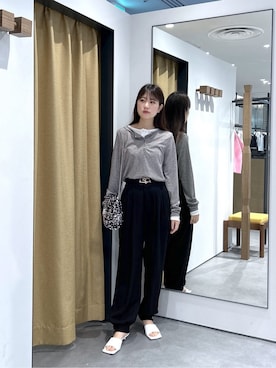 「HusHusH（ハッシュアッシュ）のアイテム（パンツ）」を使った、Renoさん（レディース・154cm）の春コーディネート