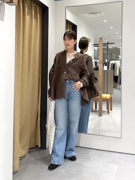 「GALLEST（ギャレスト）のアイテム（デニムパンツ）」を使った、Renoさん（レディース・154cm）の秋コーディネート