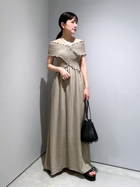 「GALLEST（ギャレスト）の◆【The Bagmati】フリンジバッグ（ハンドバッグ）」を使った、Renoさん（レディース・154cm）の夏コーディネート