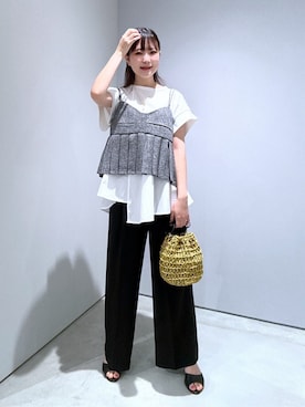 「GALLEST（ギャレスト）のアイテム（ハンドバッグ）」を使った、Renoさん（レディース・154cm）の夏コーディネート
