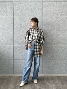 「GALLEST（ギャレスト）のアイテム（デニムパンツ）」を使った、Renoさん（レディース・154cm）の秋コーディネート