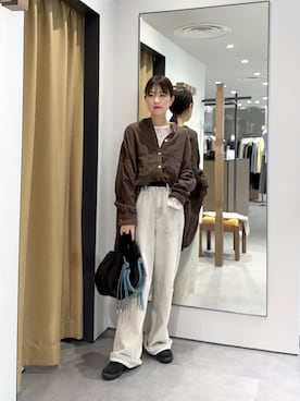 「GALLEST（ギャレスト）のアイテム（デニムパンツ）」を使った、Renoさん（レディース・154cm）の秋コーディネート