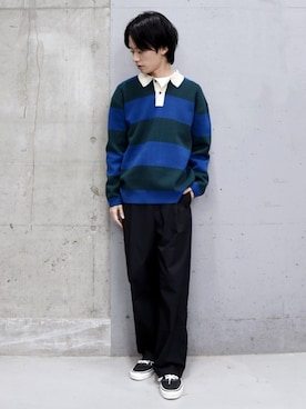 「アイテム（チノパンツ）」を使った、伊早坂さん（メンズ・175cm・20代）の冬コーディネート