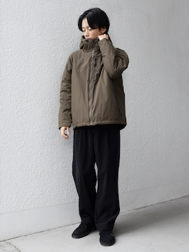 「アースカラー」｜「アイテム（ブルゾン）」を使った、伊早坂さん（メンズ・175cm）の冬コーディネート