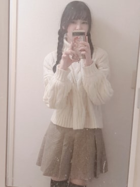 「WEGO（ウィゴー）のアイテム（ニット/セーター）」を使った、世界一のキモさん（レディース・160cm）の冬コーディネート