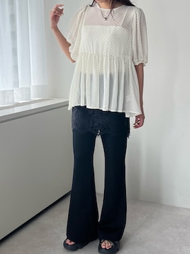 「each（イーチ）のアイテム」を使った、Sさん（レディース・162cm）の夏コーディネート