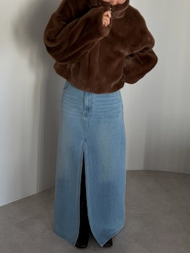 「短丈」｜「アイテム（ジャケット/アウター）」を使った、Sさん（レディース・156cm）の冬コーディネート