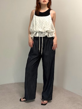 「each（イーチ）のアイテム」を使った、Sさん（レディース・167cm）の夏コーディネート