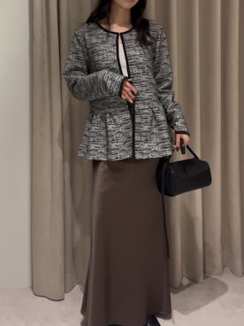 「アイテム（スーツセット）」を使った、Sさん（レディース・162cm）の冬コーディネート