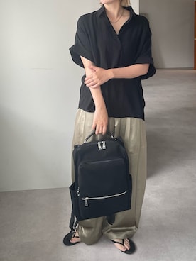「GUSCIO（グッシオ）のアイテム」を使った、Sさん（レディース・156cm）の夏コーディネート