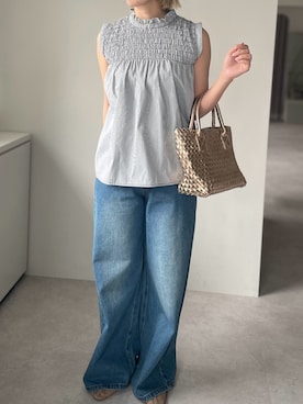 「each（イーチ）のアイテム」を使った、Sさん（レディース・156cm）の夏コーディネート