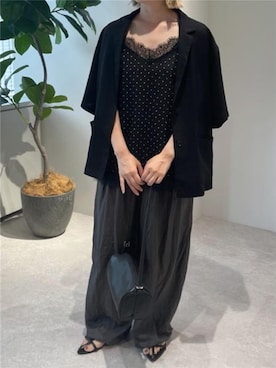 「r.（アールドット）のアイテム」を使った、Sさん（レディース・156cm）の夏コーディネート