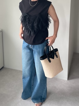 「each（イーチ）のアイテム」を使った、Sさん（レディース・156cm）の夏コーディネート