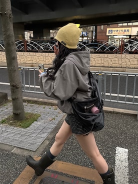 「HUNTER(ハンター)のアイテム」を使った、uraraさん(レディース・160cm)の秋コーディネート
