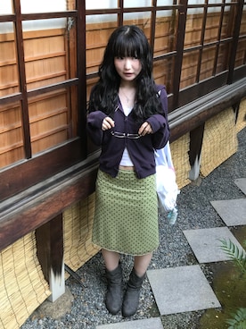 「WISH FOR EVER（ウィッシュフォーエバー）のアイテム」を使った、uraraさん（レディース・160cm）の秋コーディネート
