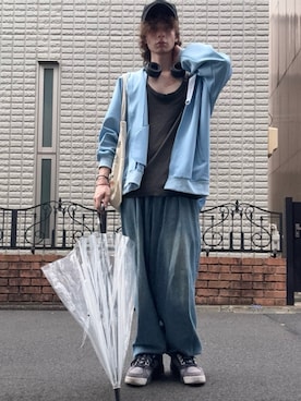 「その他セレクト（ソノタセレクト）のアイテム（その他パンツ、ブルー系）」を使った、rogon08さん（メンズ・172cm）の秋コーディネート