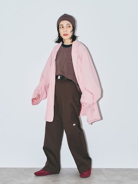「CITYSHOP（シティーショップ）のOVER ジャケット（テーラードジャケット、ピンク系）」を使った、MINNYさんの夏コーディネート