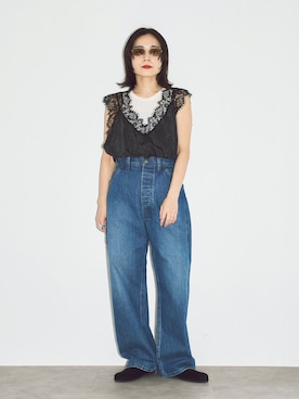 「CITYSHOP（シティーショップ）の[THE MOOD]アメリカンスリーブTEE（Tシャツ/カットソー、ホワイト系）」を使った、MINNYさんの夏コーディネート